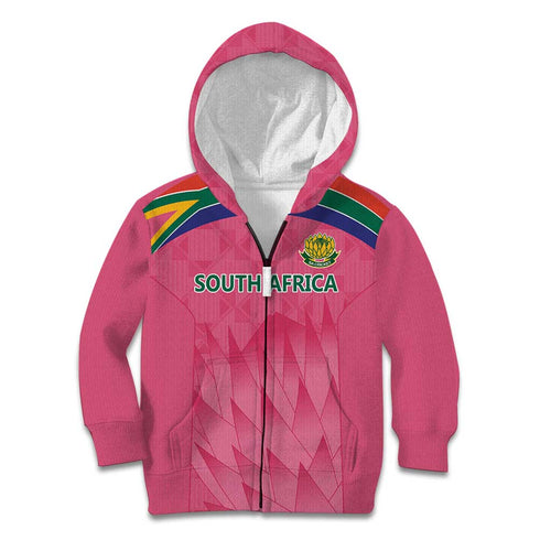 South Africa Cricket Custom Kid Hoodie Proteas Pink