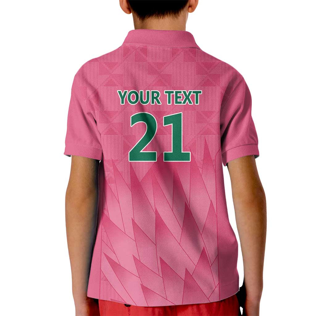 South Africa Cricket Custom Kid Polo Shirt Proteas Pink