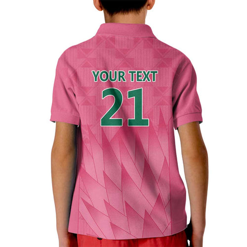 South Africa Cricket Custom Kid Polo Shirt Proteas Pink
