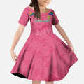 South Africa Cricket Custom Kid Short Sleeve Dress Proteas Pink