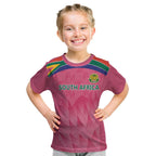 South Africa Cricket Custom Kid T Shirt Proteas Pink