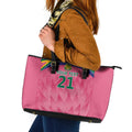 South Africa Cricket Custom Leather Tote Bag Proteas Pink