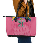 South Africa Cricket Custom Leather Tote Bag Proteas Pink