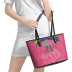 South Africa Cricket Custom Leather Tote Bag Proteas Pink