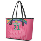 South Africa Cricket Custom Leather Tote Bag Proteas Pink