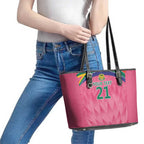 South Africa Cricket Custom Leather Tote Bag Proteas Pink