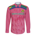 South Africa Cricket Custom Long Sleeve Button Shirt Proteas Pink