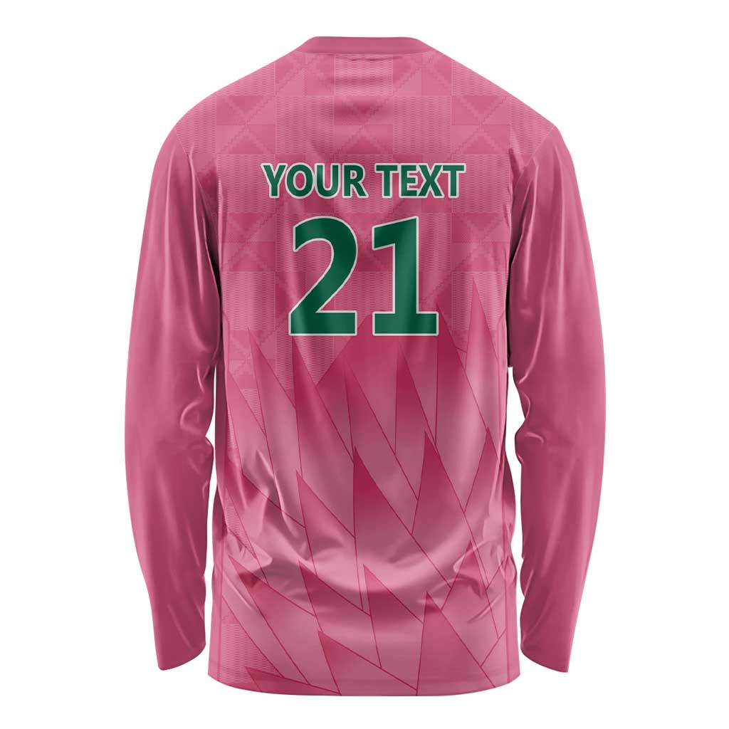 South Africa Cricket Custom Long Sleeve Shirt Proteas Pink