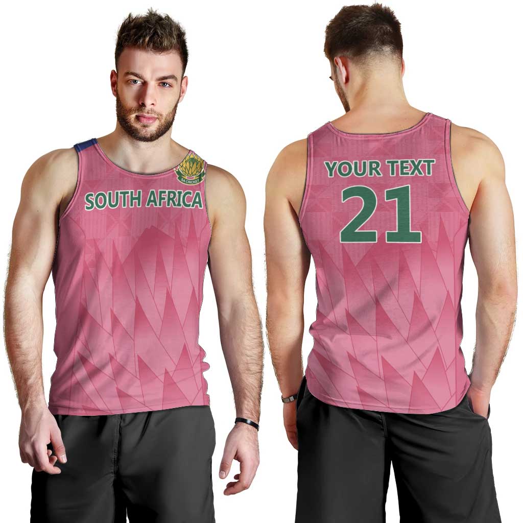 South Africa Cricket Custom Men Tank Top Proteas Pink
