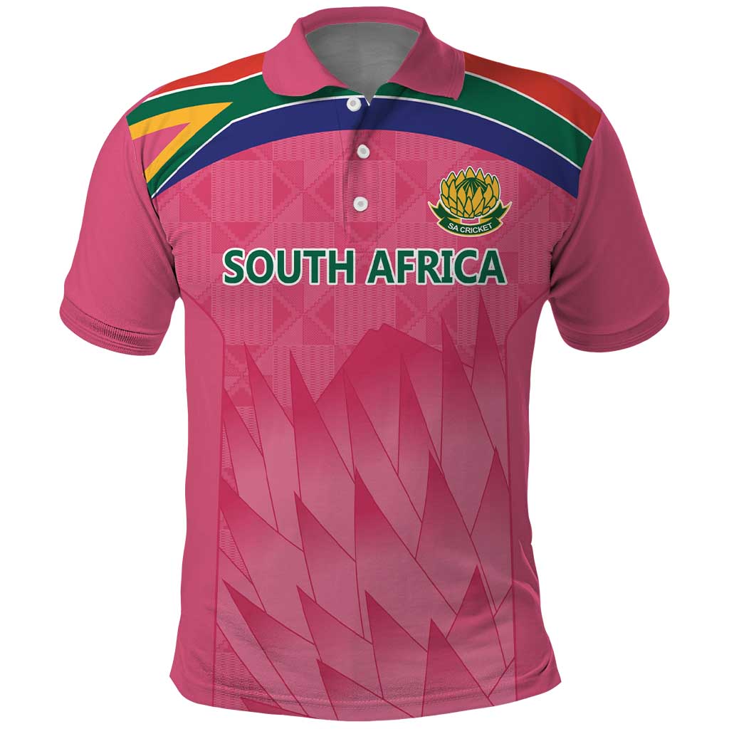 South Africa Cricket Custom Polo Shirt Proteas Pink