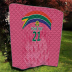 South Africa Cricket Custom Quilt Proteas Pink