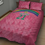 South Africa Cricket Custom Quilt Bed Set Proteas Pink