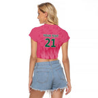 South Africa Cricket Custom Raglan Cropped T Shirt Proteas Pink