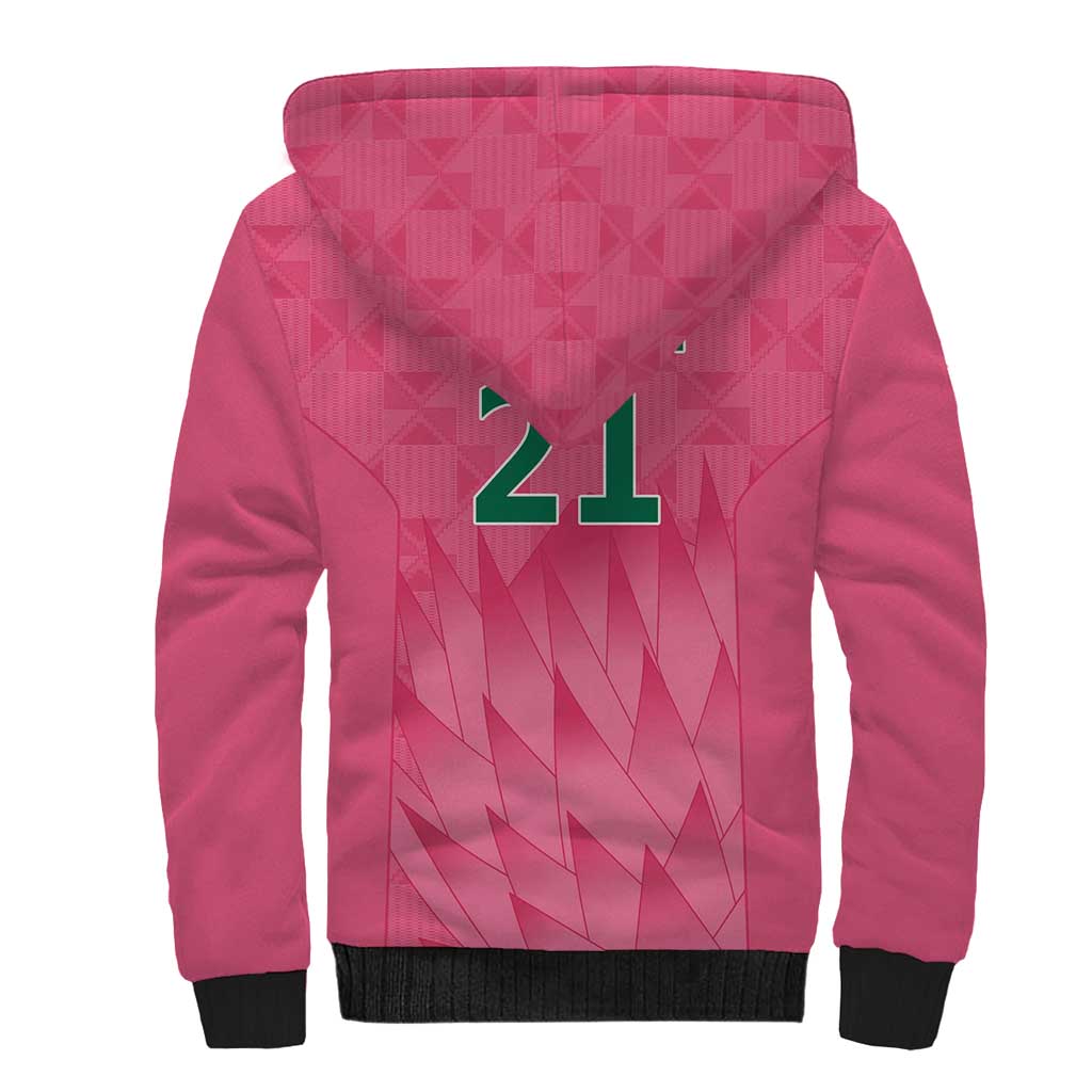 South Africa Cricket Custom Sherpa Hoodie Proteas Pink