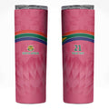 South Africa Cricket Custom Skinny Tumbler Proteas Pink