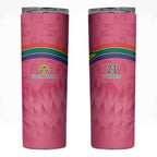 South Africa Cricket Custom Skinny Tumbler Proteas Pink