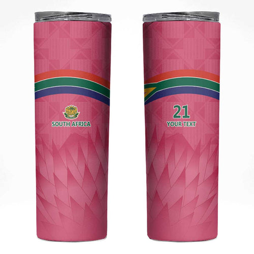 South Africa Cricket Custom Skinny Tumbler Proteas Pink
