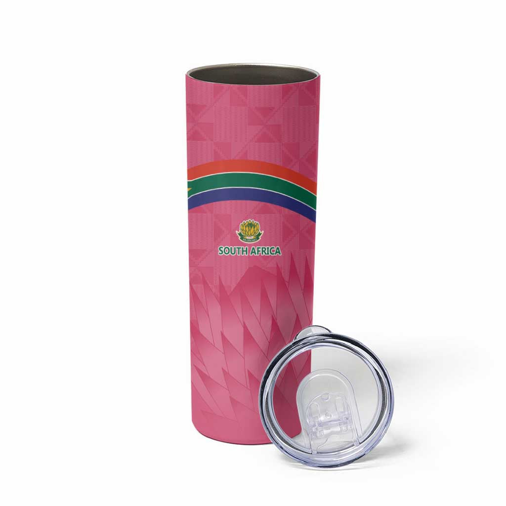 South Africa Cricket Custom Skinny Tumbler Proteas Pink