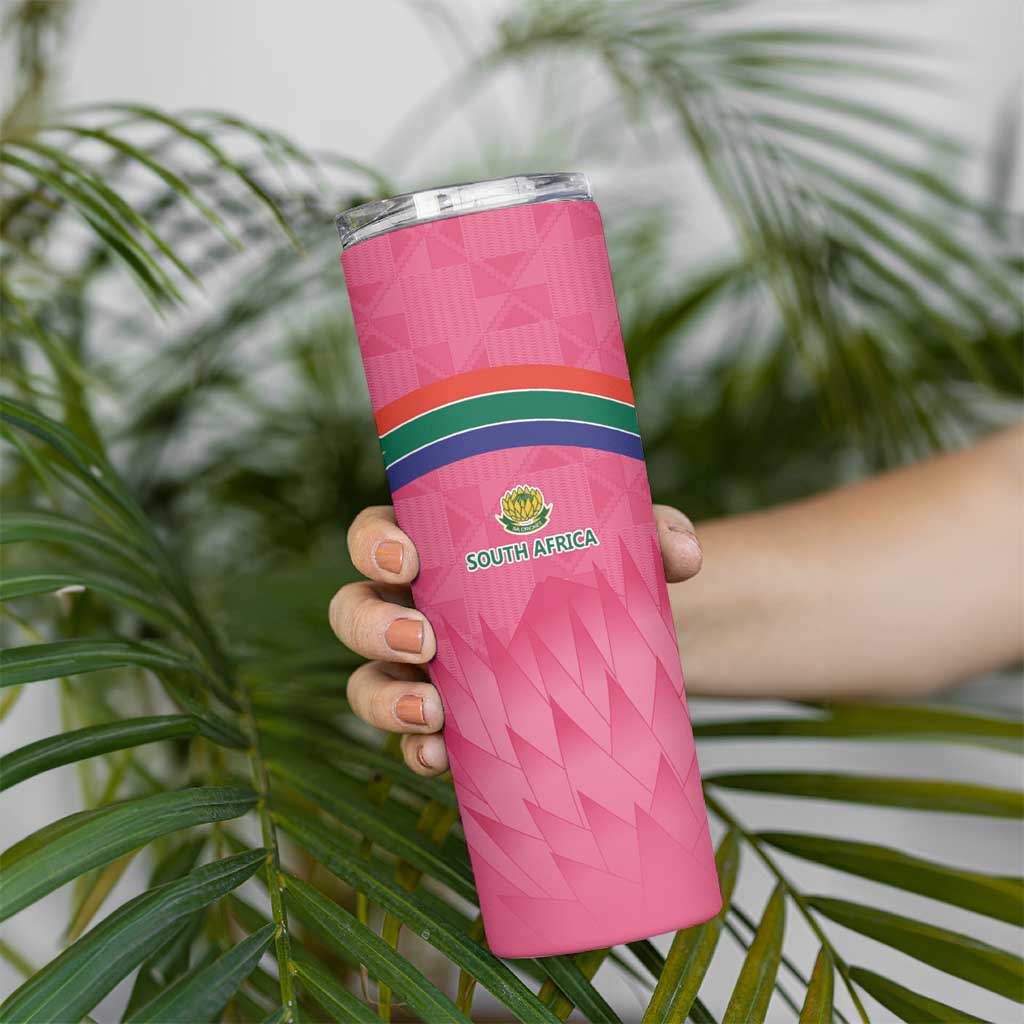 South Africa Cricket Custom Skinny Tumbler Proteas Pink