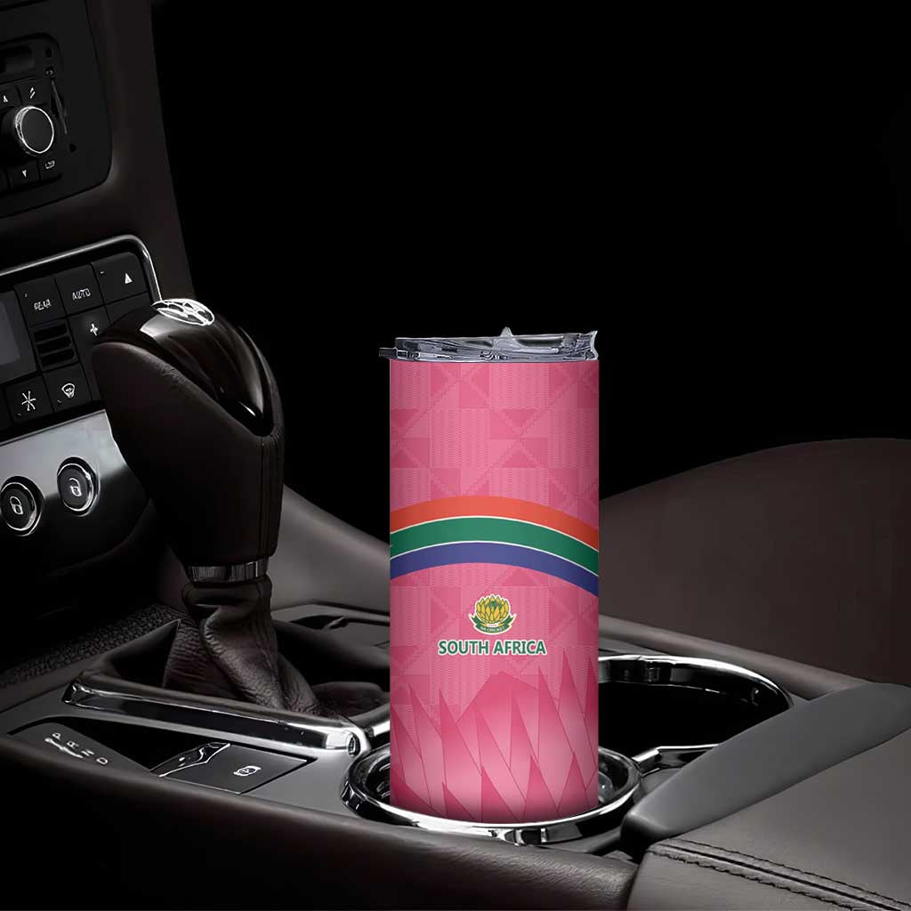 South Africa Cricket Custom Skinny Tumbler Proteas Pink