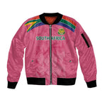 South Africa Cricket Custom Sleeve Zip Bomber Jacket Proteas Pink