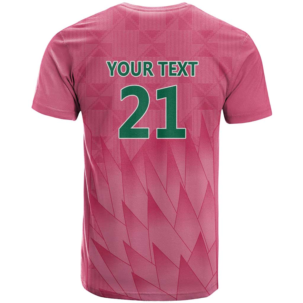 South Africa Cricket Custom T Shirt Proteas Pink