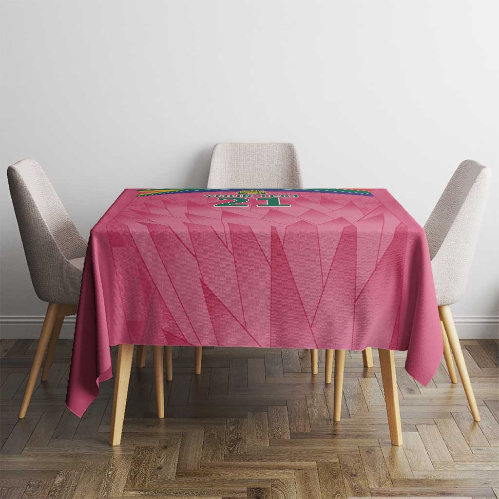 South Africa Cricket Custom Tablecloth Proteas Pink