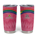 South Africa Cricket Custom Tumbler Cup Proteas Pink