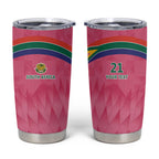 South Africa Cricket Custom Tumbler Cup Proteas Pink