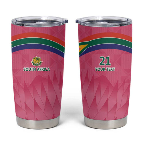 South Africa Cricket Custom Tumbler Cup Proteas Pink