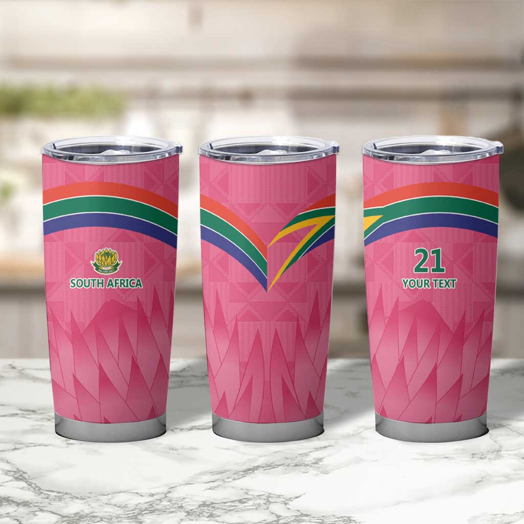 South Africa Cricket Custom Tumbler Cup Proteas Pink