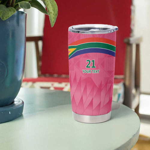 South Africa Cricket Custom Tumbler Cup Proteas Pink