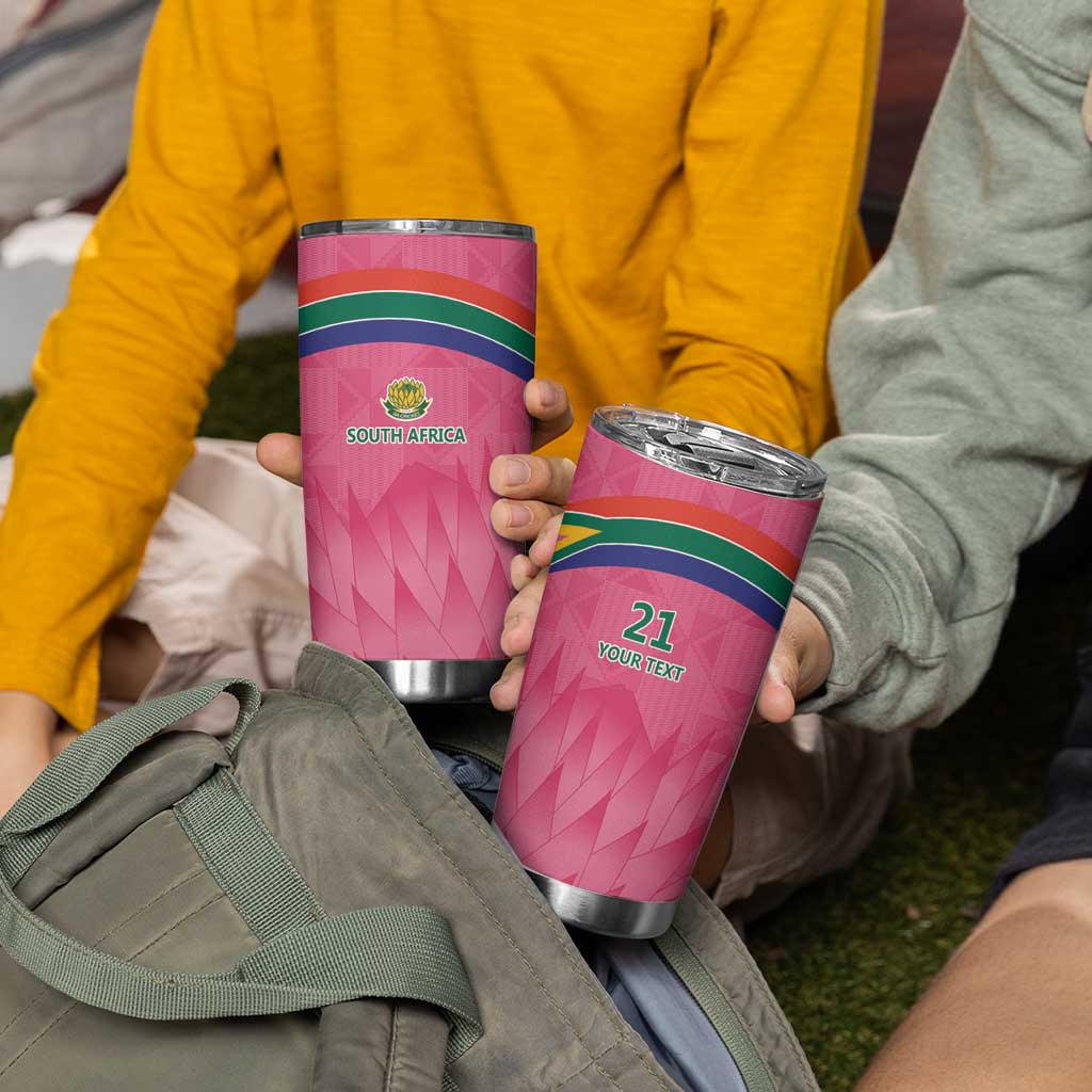 South Africa Cricket Custom Tumbler Cup Proteas Pink