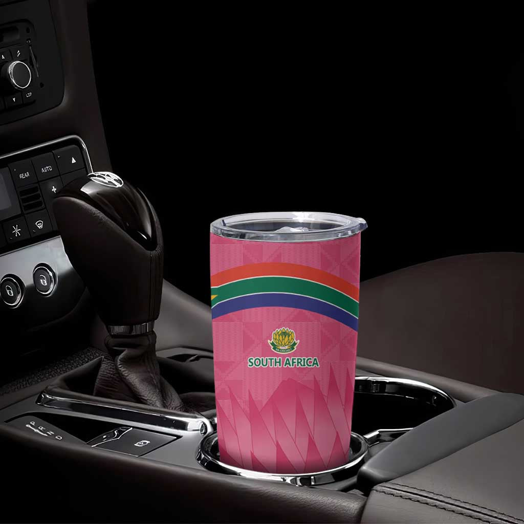 South Africa Cricket Custom Tumbler Cup Proteas Pink