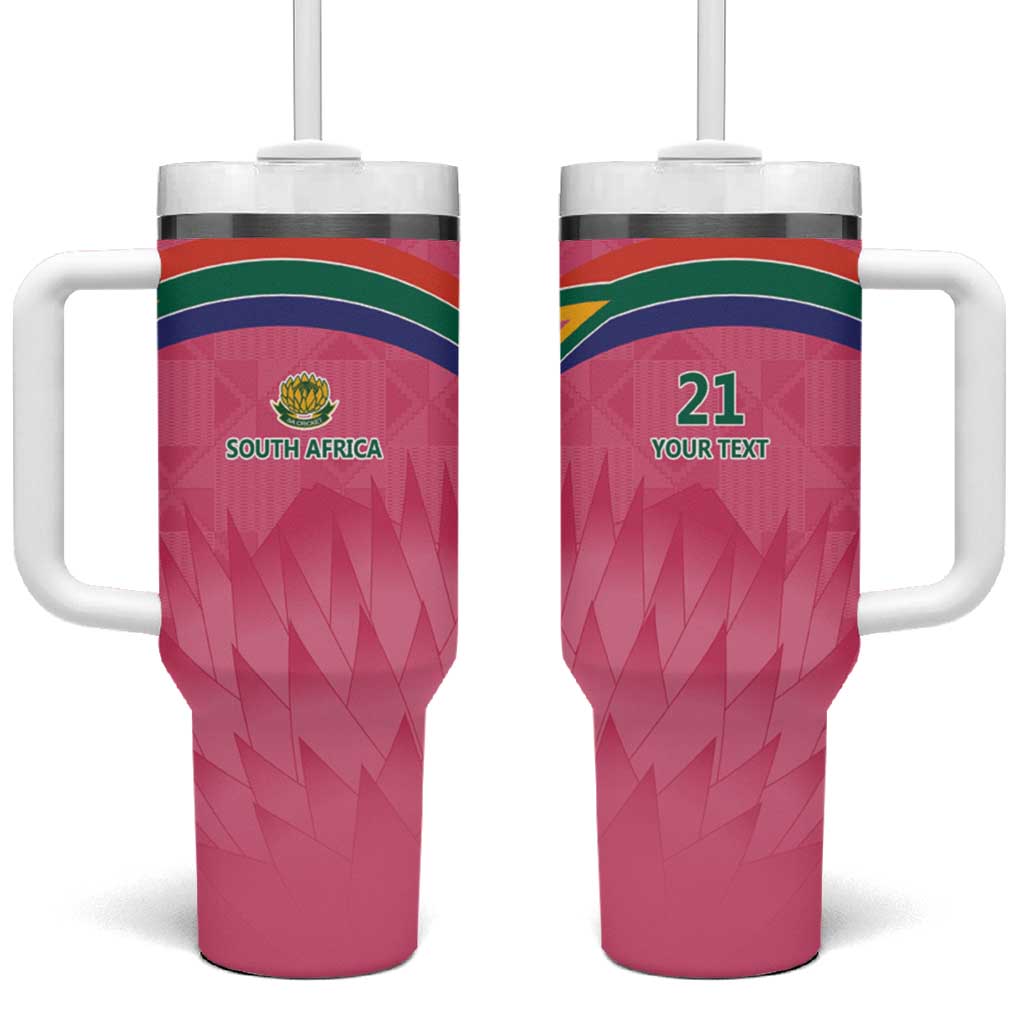 South Africa Cricket Custom Tumbler With Handle Proteas Pink
