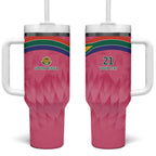 South Africa Cricket Custom Tumbler With Handle Proteas Pink
