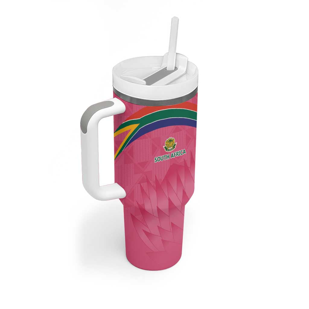 South Africa Cricket Custom Tumbler With Handle Proteas Pink