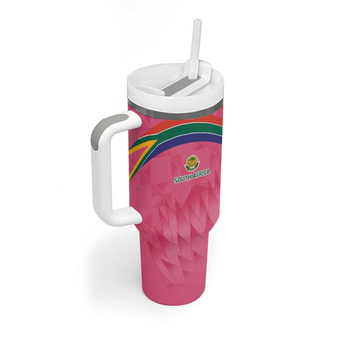 South Africa Cricket Custom Tumbler With Handle Proteas Pink