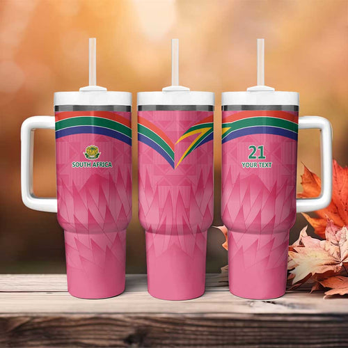South Africa Cricket Custom Tumbler With Handle Proteas Pink