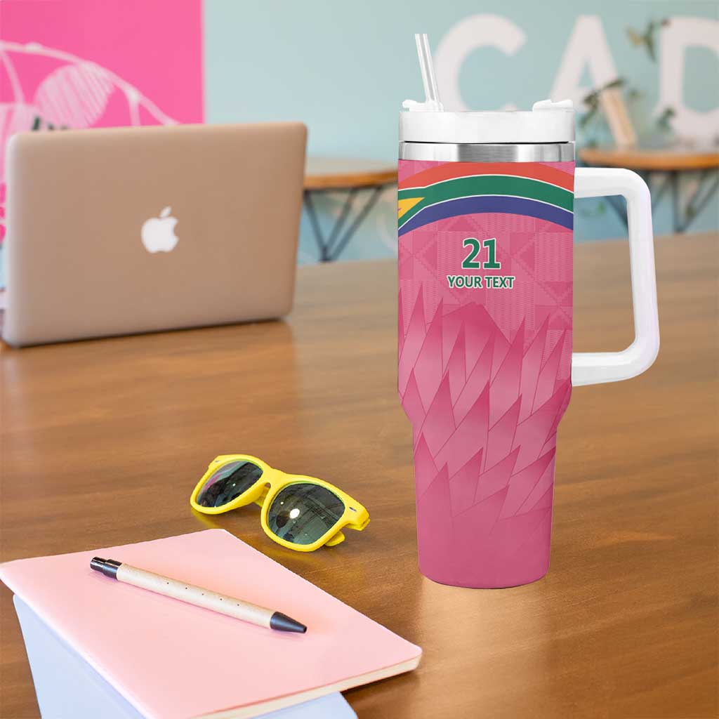 South Africa Cricket Custom Tumbler With Handle Proteas Pink