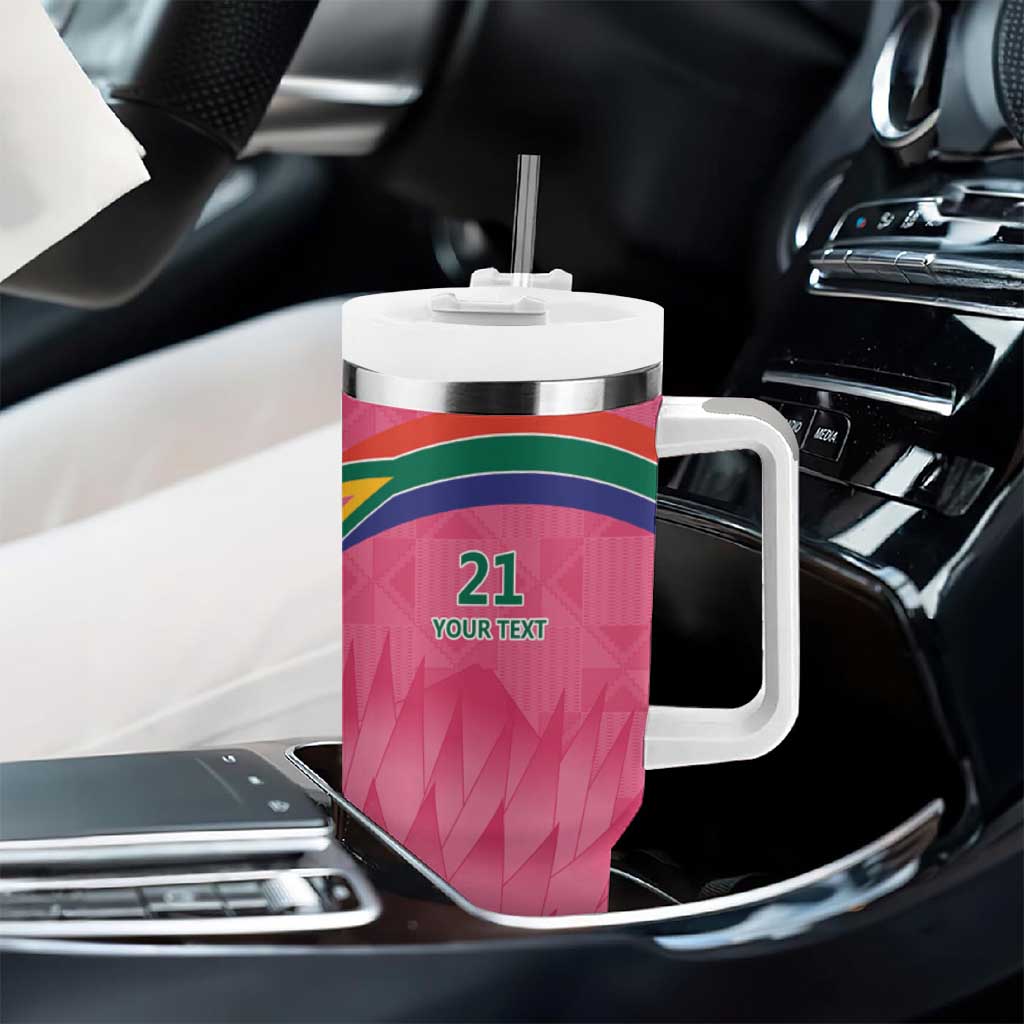 South Africa Cricket Custom Tumbler With Handle Proteas Pink