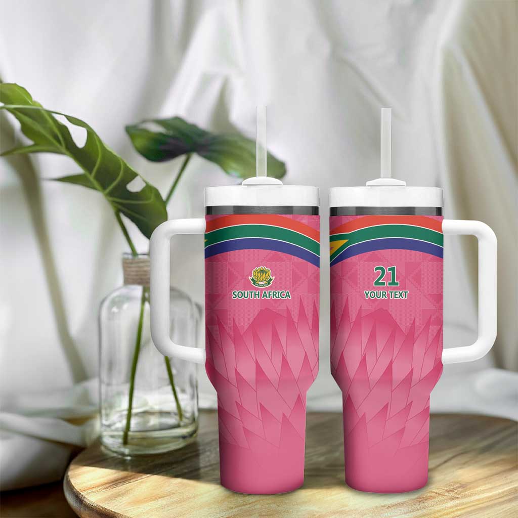 South Africa Cricket Custom Tumbler With Handle Proteas Pink