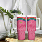 South Africa Cricket Custom Tumbler With Handle Proteas Pink