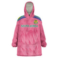 South Africa Cricket Custom Wearable Blanket Hoodie Proteas Pink