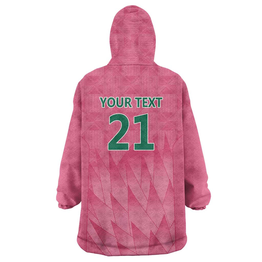 South Africa Cricket Custom Wearable Blanket Hoodie Proteas Pink