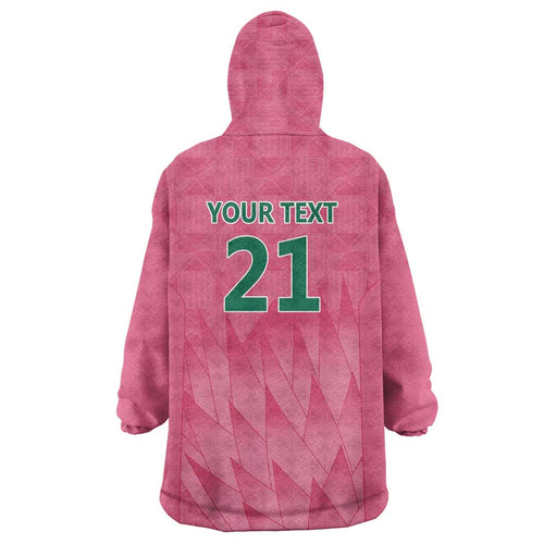 South Africa Cricket Custom Wearable Blanket Hoodie Proteas Pink