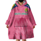 South Africa Cricket Custom Wearable Blanket Hoodie Proteas Pink