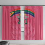 South Africa Cricket Custom Window Curtain Proteas Pink