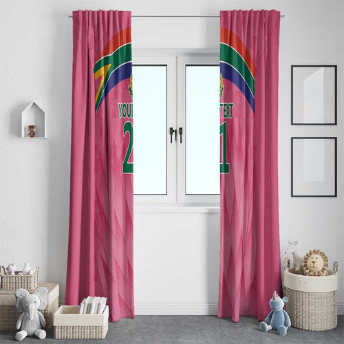 South Africa Cricket Custom Window Curtain Proteas Pink