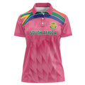 South Africa Cricket Custom Women Polo Shirt Proteas Pink
